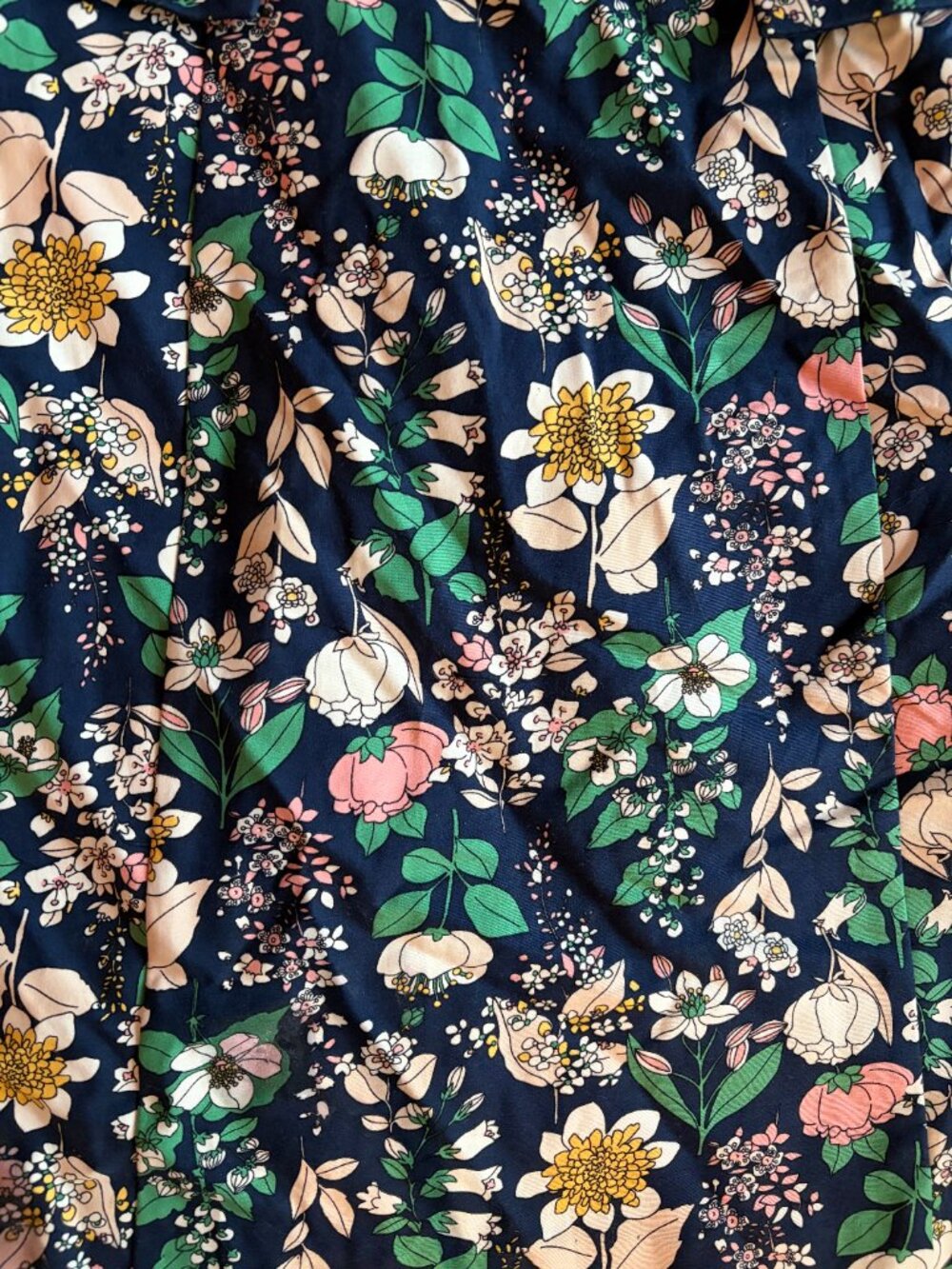 Oasis floral dress 6 navy stretch cotton mini - Picture 8 of 10